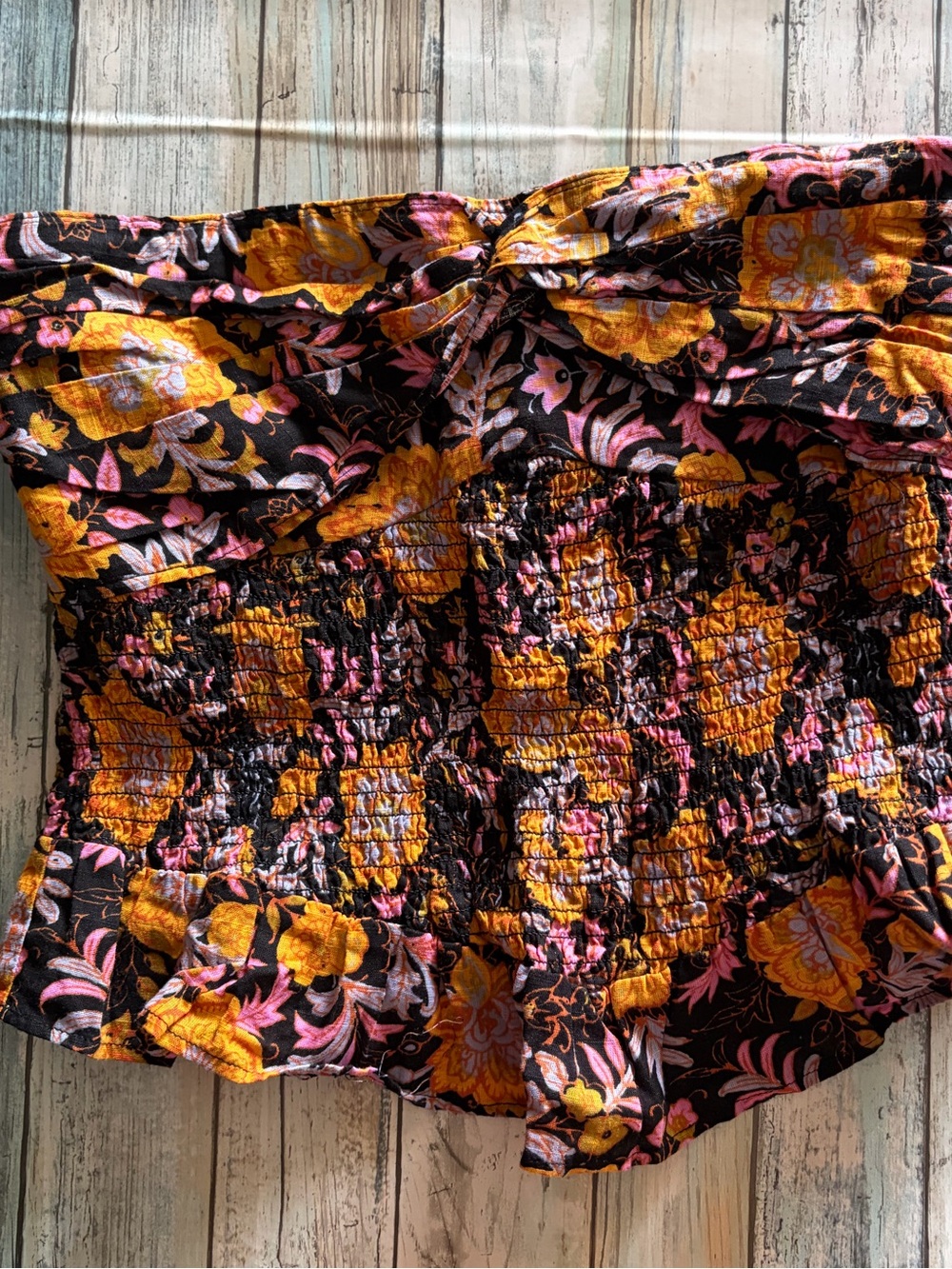 Free People Floral Tube Top in Twilight Combo Size Small - Picture 3 of 7